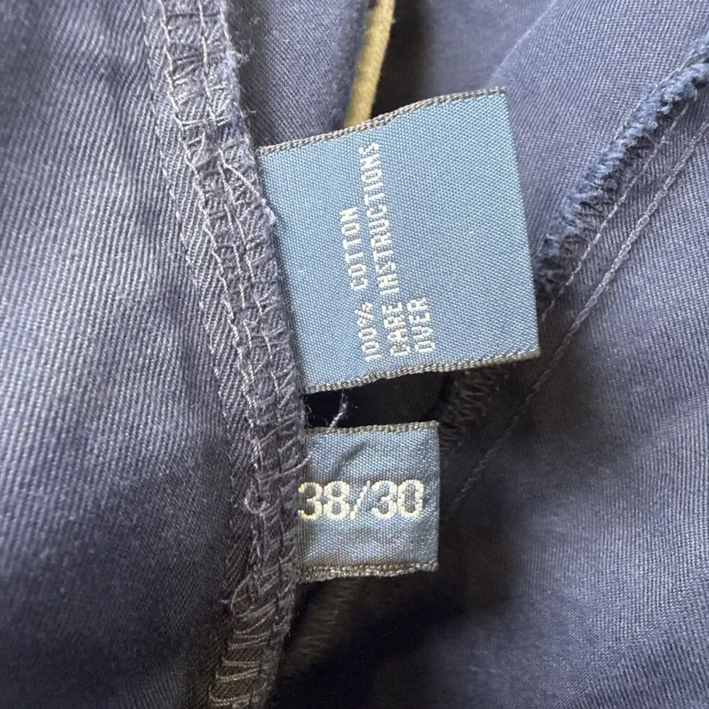 Polo Ralph Lauren Chino Pants Mens 38x30 Navy Blue Classic Fit Flat Front Cotton